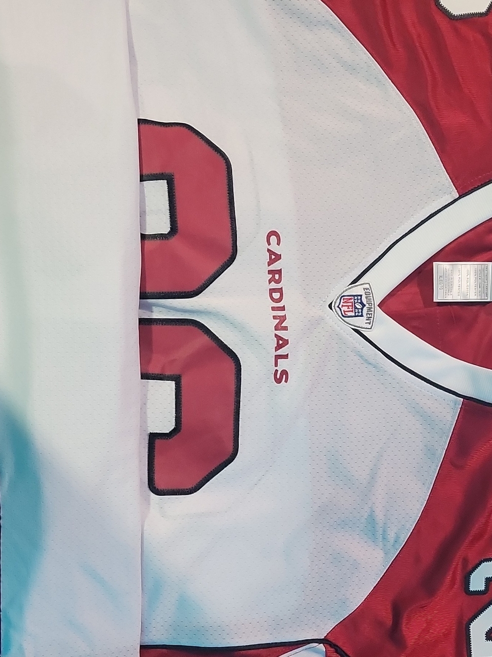 Reebok White and Red Cardinals Football Jersey